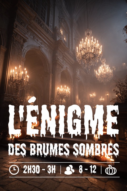 Affiche du scénario L’Enigme des Brumes Sombres – soirée d’enquête à imprimer
