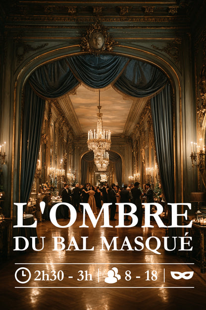Affiche du scénario L’Ombre du Bal Masqué – soirée d’enquête à imprimer