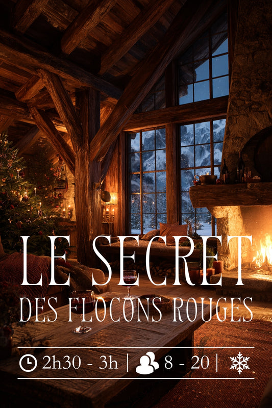 Affiche du scénario Le Secret des Flocons Rouges – soirée d’enquête à imprimer